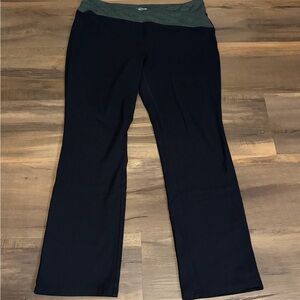 MTA Sport Black Flare Yoga Pants with Dark Gray Waistband